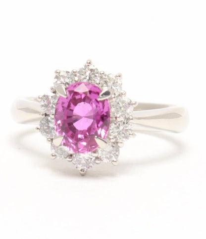 美品 リング 指輪 Pt900 ピンクサファイヤ 1.53ct ダイヤ 0.57ct レディース SIZE 11号