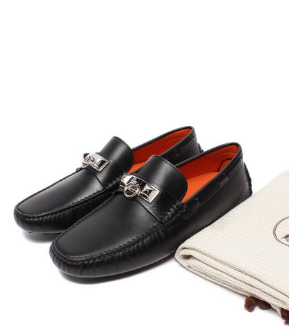 美品 HERMES モカシンローファー ドライビングシューズ シルバー金具 アーヴィング メドール H141251ZH メンズ SIZE 40 (26.5cm) エルメス