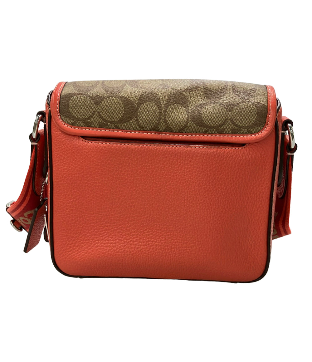 美品 COACH ショルダーバッグ 斜め掛け サリバン フラップ クロスボディ シグネチャー CJ591 メンズ レディース コーチ