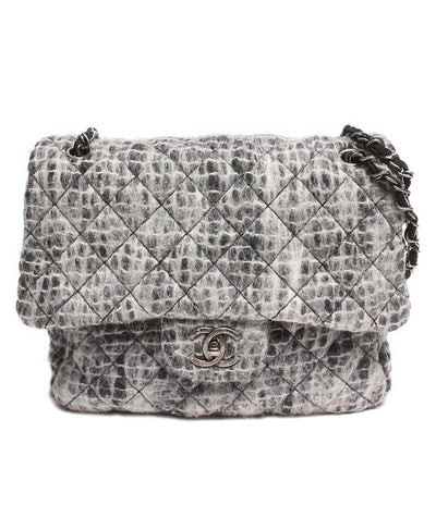 シャネル ショルダーバッグ フラップバッグ ココマーク シルバー金具 ウール モヘア マトラッセ レディース CHANEL