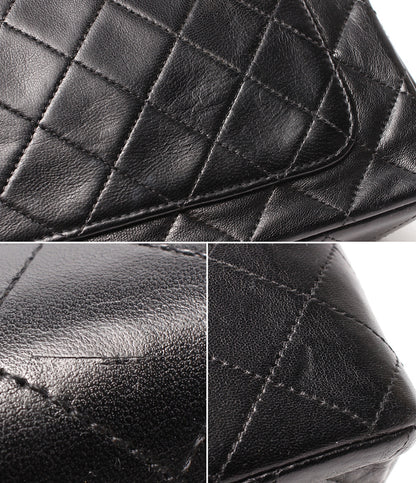 CHANEL チェーンショルダーバッグ 肩掛け 斜め掛け マトラッセ25 ゴールド金具 ダブルチェーン ダブルフラップ ラムスキン 1番台 レディース シャネル