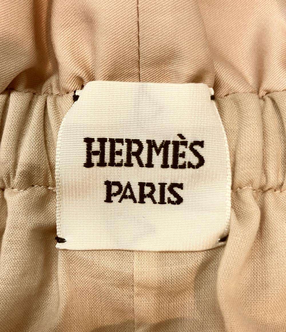美品 HERMES フレアスカート 英国風刺繍入り 26SS ティアード コットンツイル紐 Embroidered skirt H6E0328DV レディース SIZE 38 (M) エルメス
