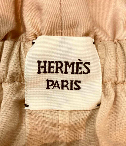 美品 HERMES フレアスカート 英国風刺繍入り 26SS ティアード コットンツイル紐 Embroidered skirt H6E0328DV レディース SIZE 38 (M) エルメス
