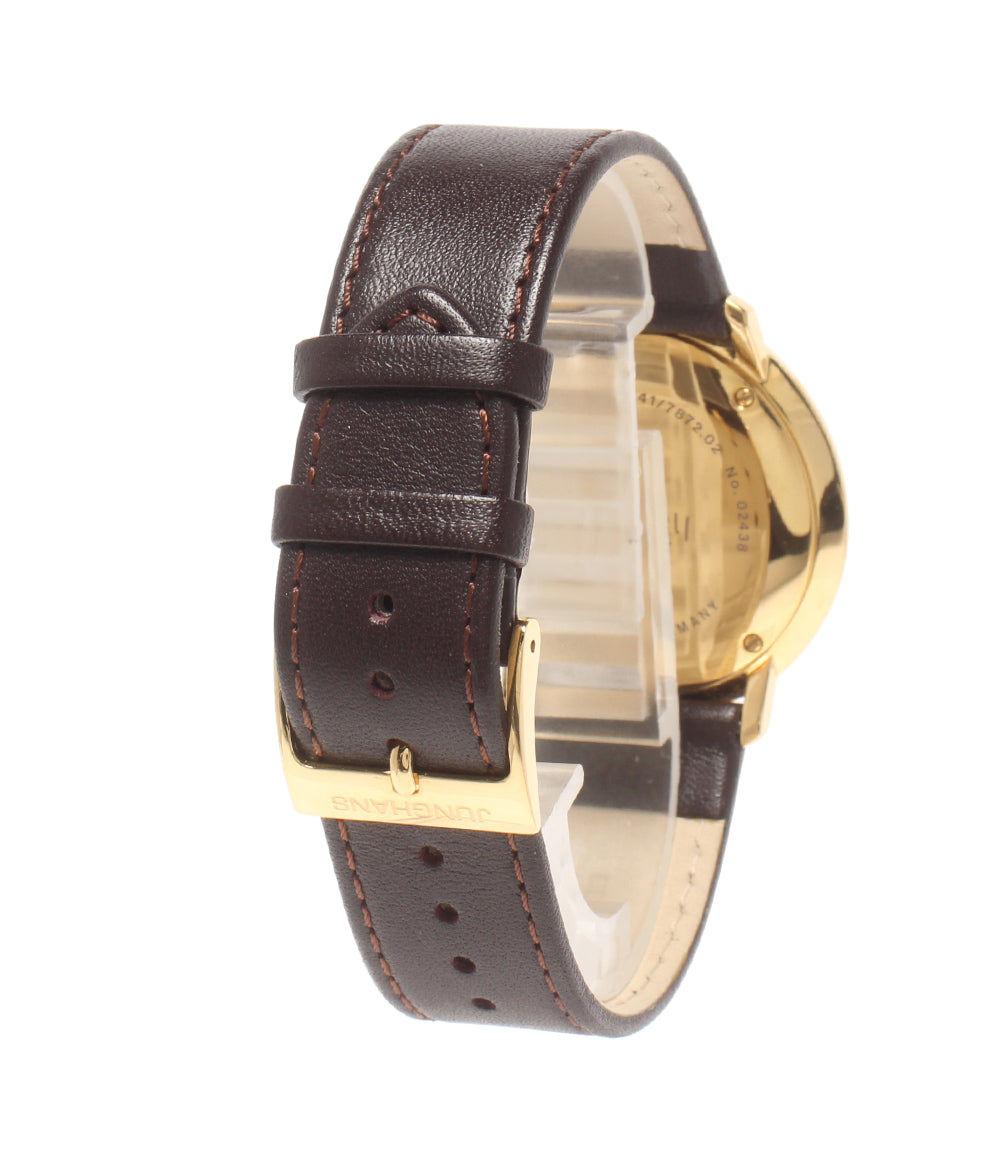 美品 JUNGHANS 腕時計 マックスビル クオーツ 041/7872.02 メンズ ユンハンス