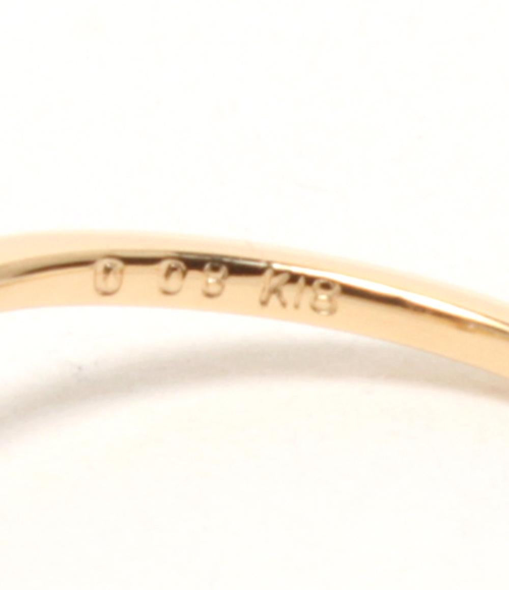 美品 agete リング 指輪 K18 ダイヤ 0.08ct レディース SIZE 10号 アガット