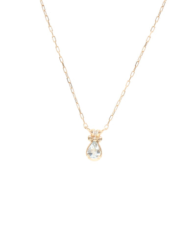 美品 4℃ ネックレス K10 アクアマリン ダイヤ レディース ヨンドシー