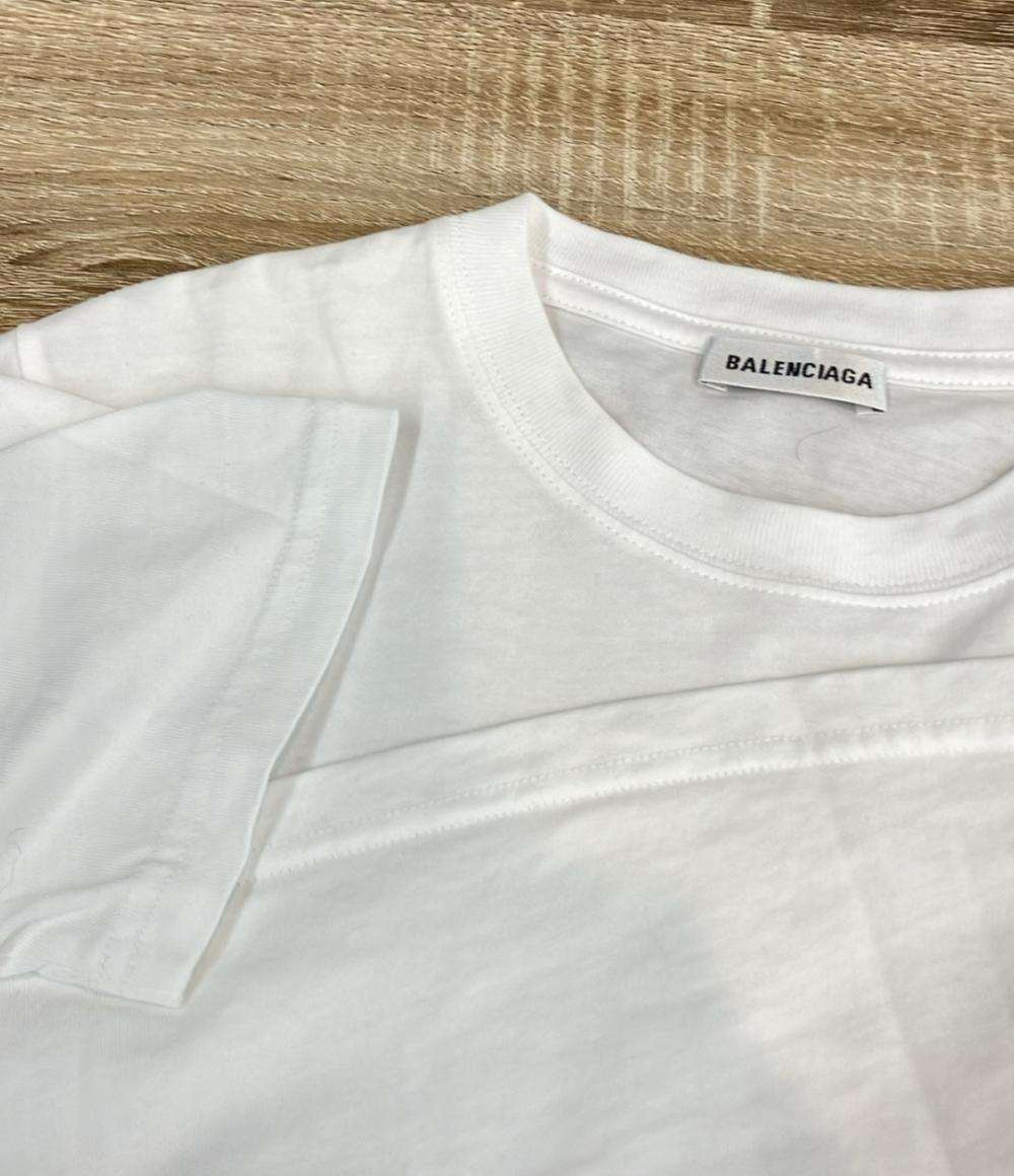 BALENCIAGA 半袖Tシャツ スモールロゴ コットン100% 556107 TYK28 9000 レディース SIZE S バレンシアガ