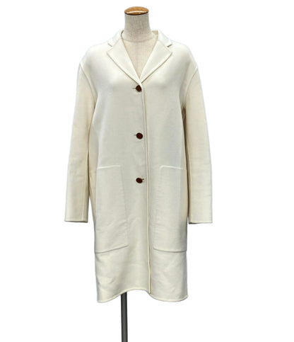HERMES セリエボタン ダブルフェイス クルードセルロングコート カシミヤ100% 3H0188DA レディース SIZE 38 (S) エルメス