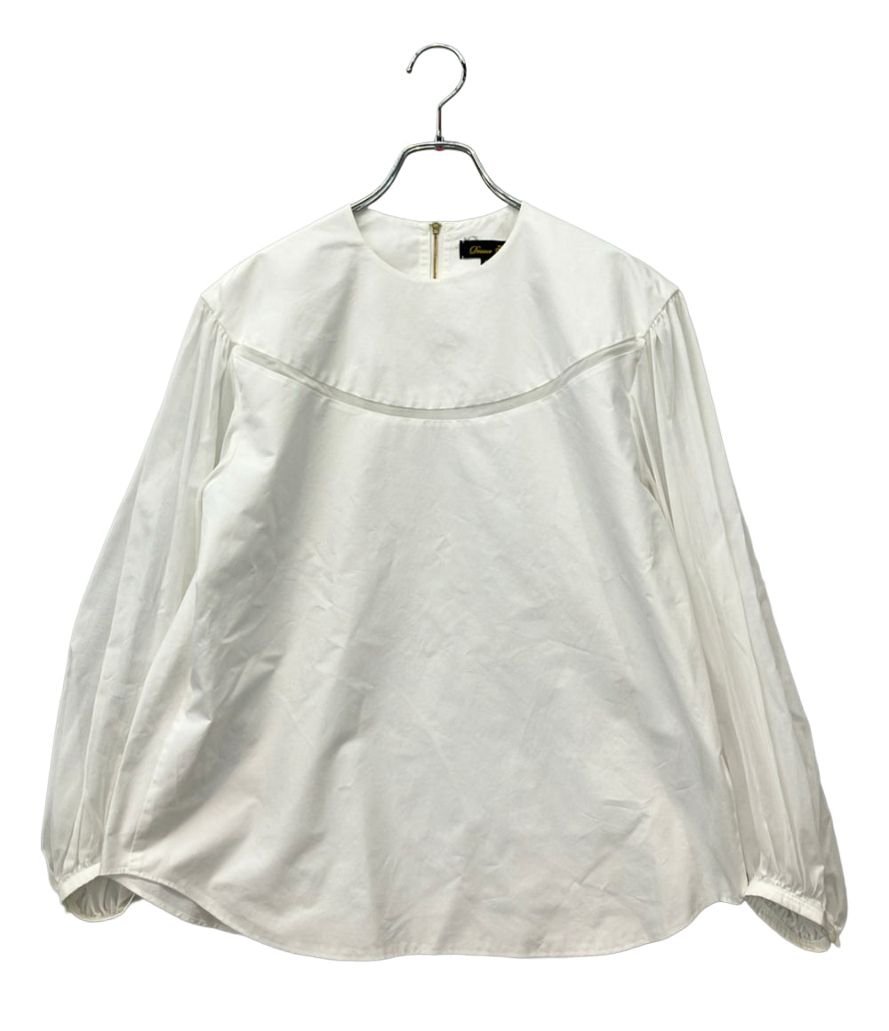 美品 Drawer 長袖シャツ ノーカラー レディース SIZE 38 (M) ドゥロワー