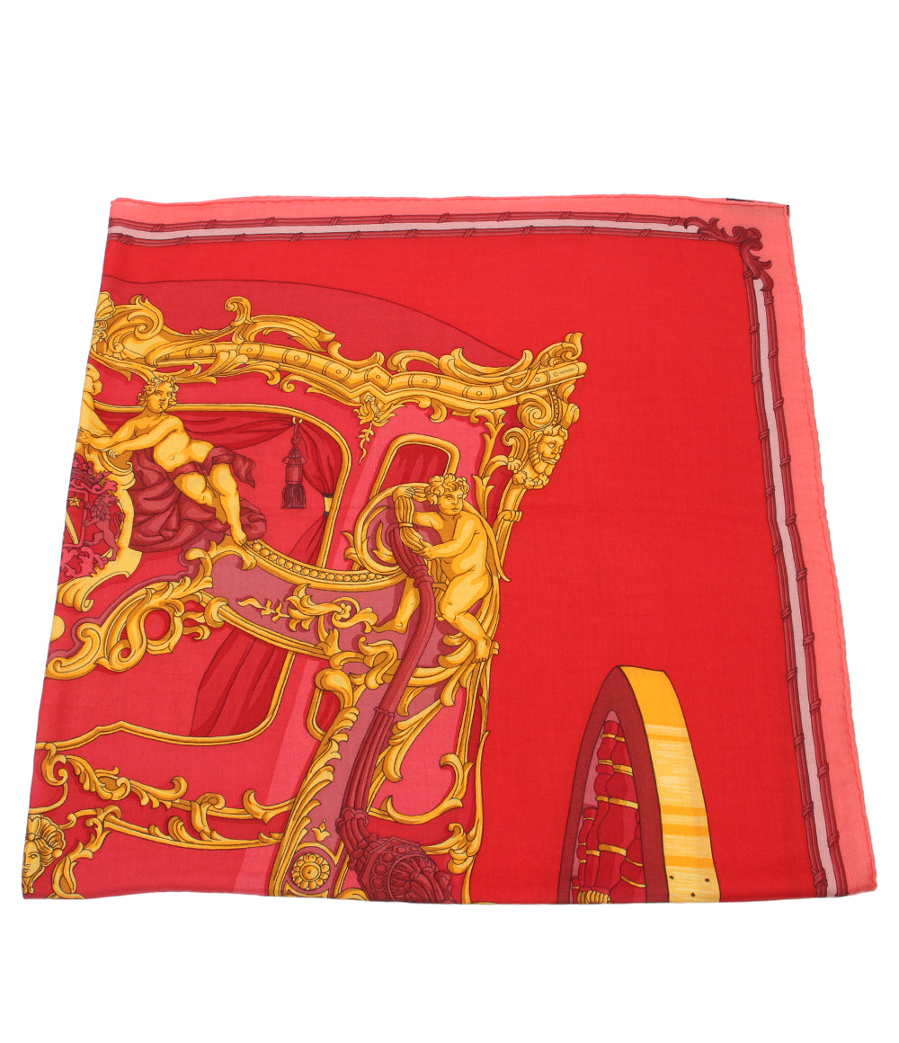 美品 HERMES 大判ストール スカーフ GRAND CARROSSE povr vn AMBASSADEUR 大使の偉大な運送 レディース エルメス