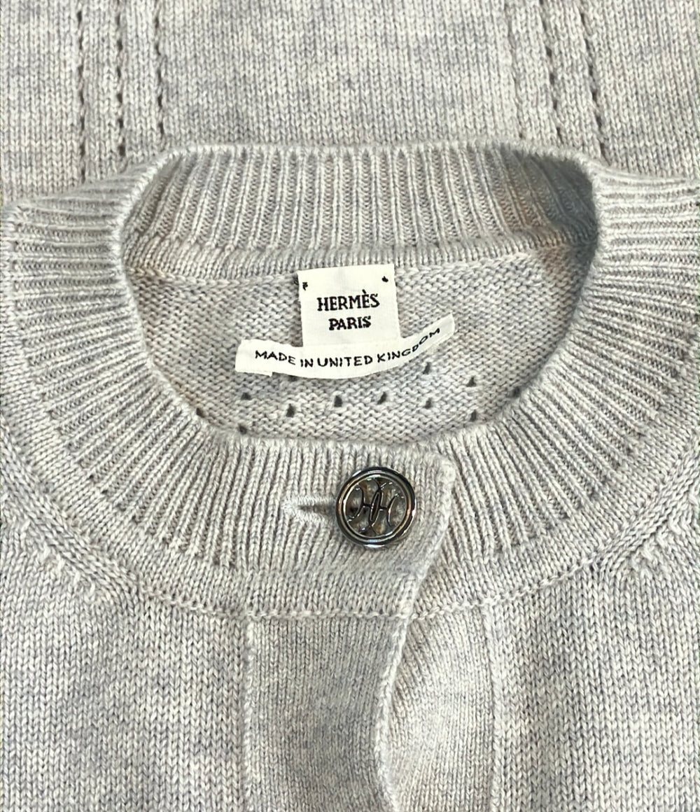 HERMES 長袖  Hリフト カシミヤカーディガン 6E2721D12 レディース SIZE 36 エルメス