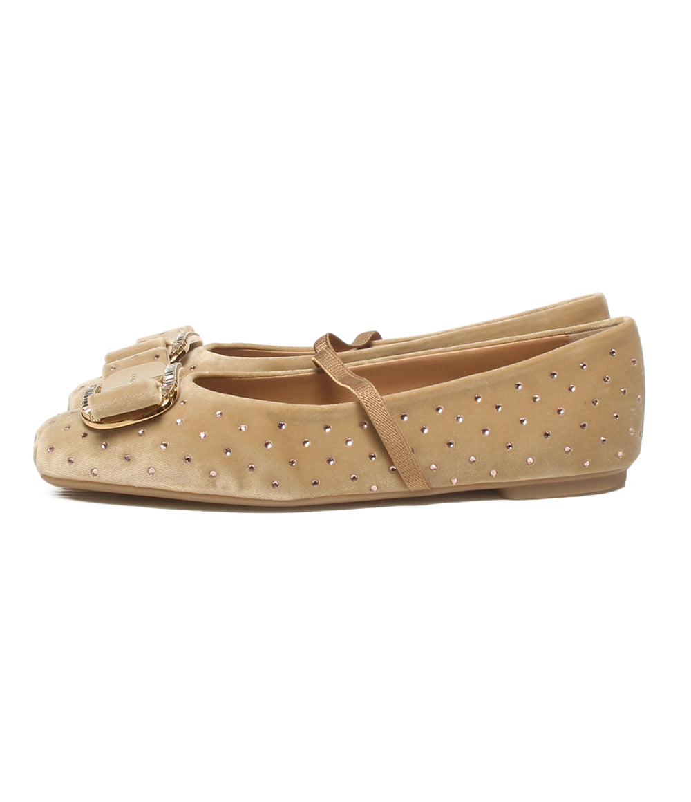 美品 FERRAGAMO バレリーナシューズ フラット レディース SIZE 6 フェラガモ