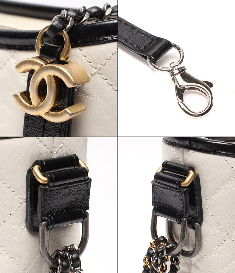 美品 CHANEL ショルダーバッグ 肩掛け ガブリエル ドゥ シャネル ダブルチェーン シルバー金具 ゴールド金具 ホーボーバッグ 30番台 レディース