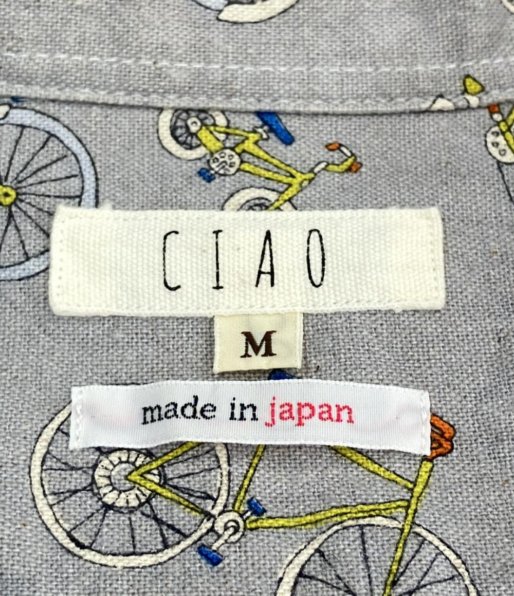 チャオ 自転車柄 長袖シャツ メンズ SIZE M (M) CIAO