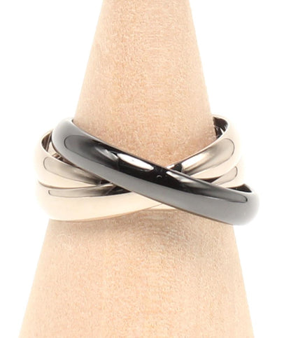 美品 Cartier リング 指輪 K18 トリニティ ブラックセラミック レディース SIZE 14号 カルティエ