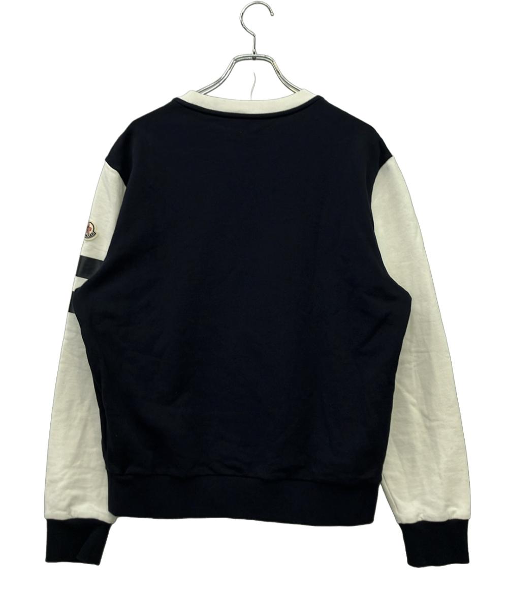 MONCLER スウェット ロゴ ネイビー×ホワイト I10918G00003 メンズ SIZE M モンクレール