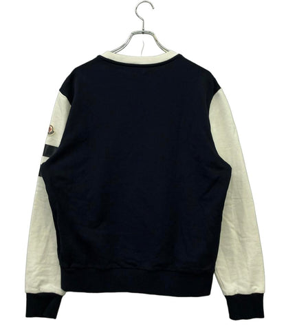 MONCLER スウェット ロゴ ネイビー×ホワイト I10918G00003 メンズ SIZE M モンクレール