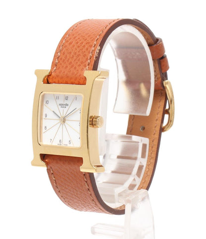 HERMES 腕時計 Hウォッチ □H刻印 クオーツ ホワイト HH1.201 レディース エルメス