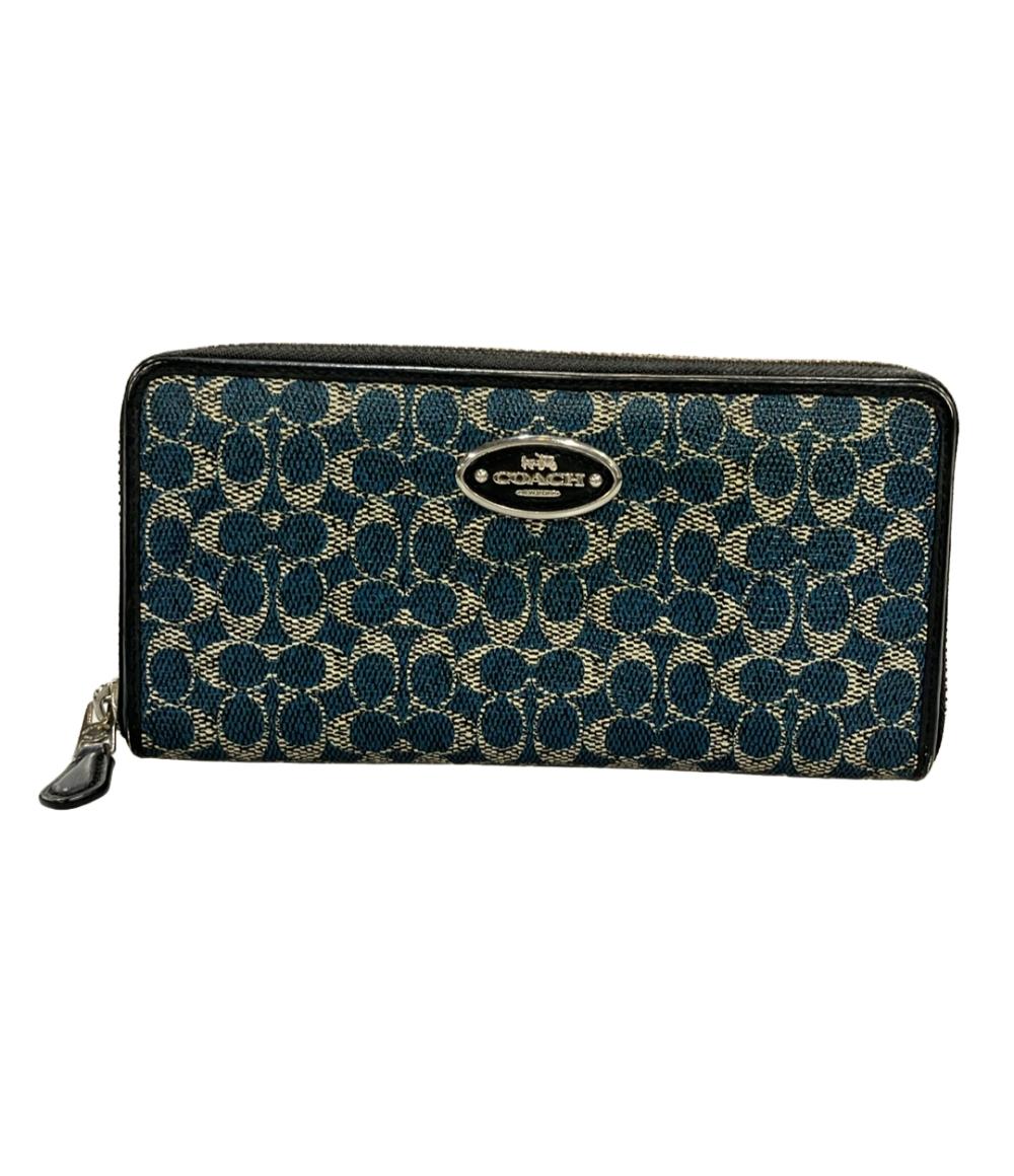 COACH ラウンドファスナー長財布 ミニシグネチャー 52456 レディース コーチ