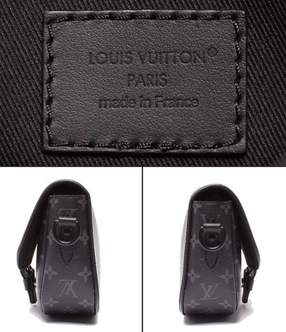 美品 LOUIS VUITTON ショルダーバッグ 斜め掛け 肩掛け モンスリ メッセンジャーPM モノグラム エクリプス M12519 メンズ レディース ルイ・ヴィトン