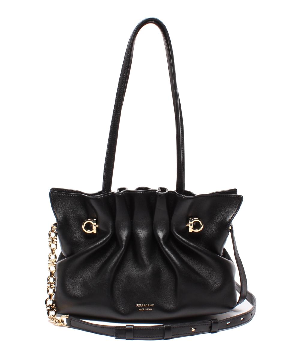 美品 サルヴァトーレフェラガモ 2way ショルダーバッグ 肩掛け 斜め掛け ソフトバッグ(S) ガンチーニ 219959 783294 レディース Salvatore Ferragamo