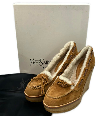 YVES SAINT LAURENT モカシンウェッジソールシューズ レディース SIZE 38 (25cm) イヴ・サンローラン