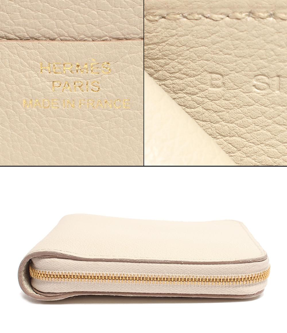 エルメス 二つ折り財布 ラウンドジップ B刻印 シルバー金具 ジップアンゴー シェーヌダンクル レディース HERMES