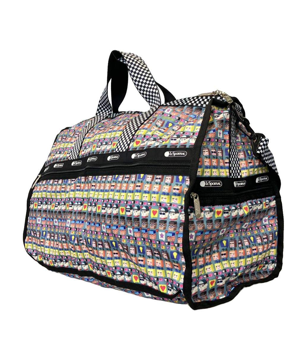 美品 レスポートサック 2wayショルダーバッグ ボストンバッグ 総柄 レディース LeSportsac