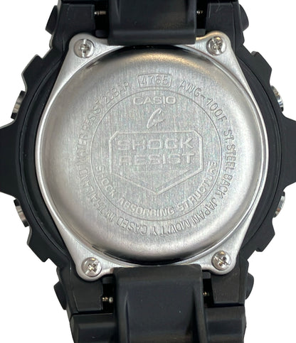 美品 CASIO 腕時計 G-SHOCK ソーラー ブラック AWG-100F レディース メンズ カシオ