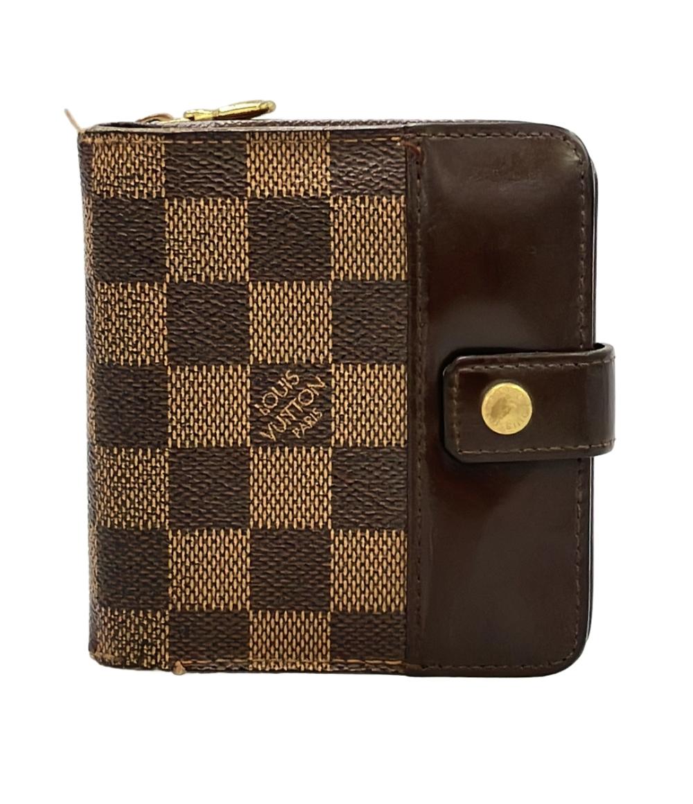 LOUIS VUITTON 二つ折り財布 コンパクトジップ ダミエ N61668 レディース メンズ ルイ・ヴィトン