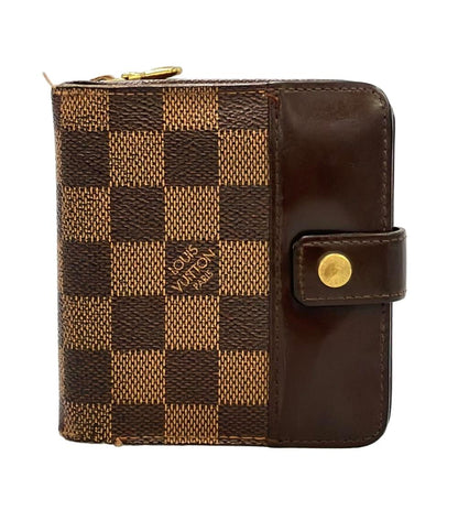 LOUIS VUITTON 二つ折り財布 コンパクトジップ ダミエ N61668 レディース メンズ ルイ・ヴィトン