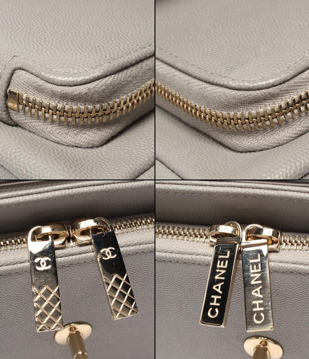 CHANEL チェーンショルダーバッグ 肩掛け 斜め掛け ゴールド金具 マトラッセ キャビアスキン ビジネスアフィニティー シャネル