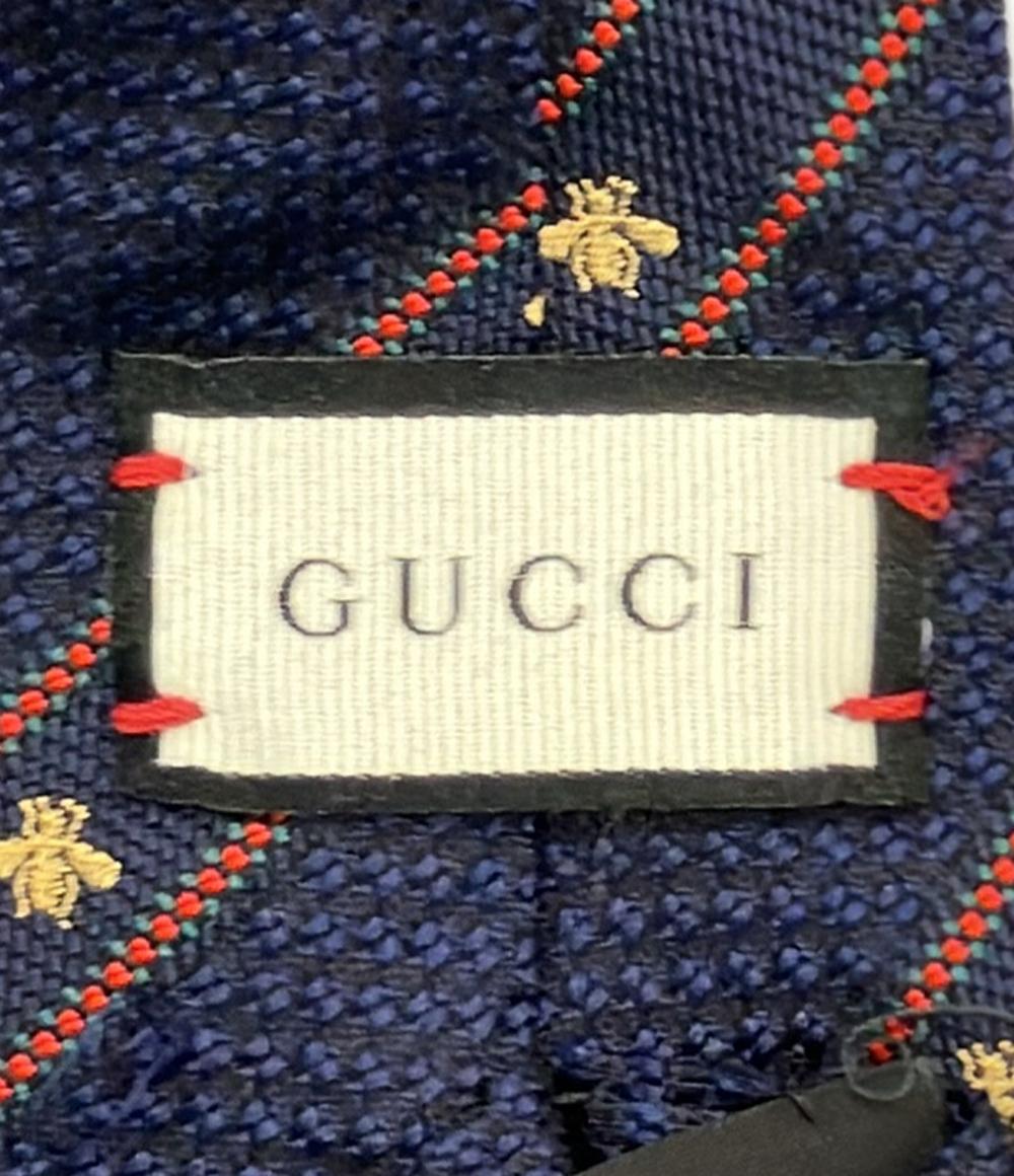 グッチ ネクタイ ビー ウェブ ライン ストライプ 表面シルク 100% 451528 4E002 メンズ GUCCI