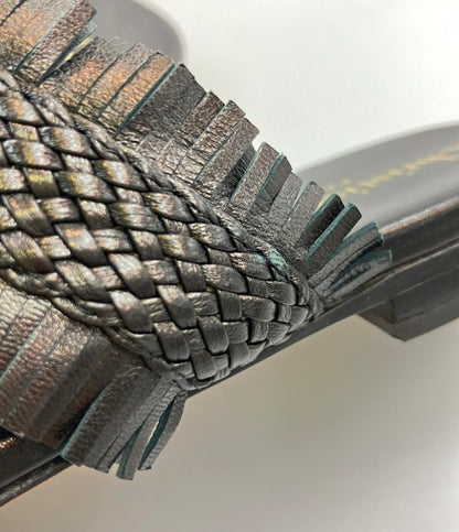 クリスチャンディオール レザーサンダル ラムスキン編み込み レディース SIZE 35 Christian Dior