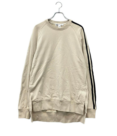 Y-3 スウェットシャツ ×adidas サイドライン オーバーサイズ 裾サイドスリット クリーム M 3 STP FT CREW SWEATER RN88387 メンズ SIZE S ワイスリー