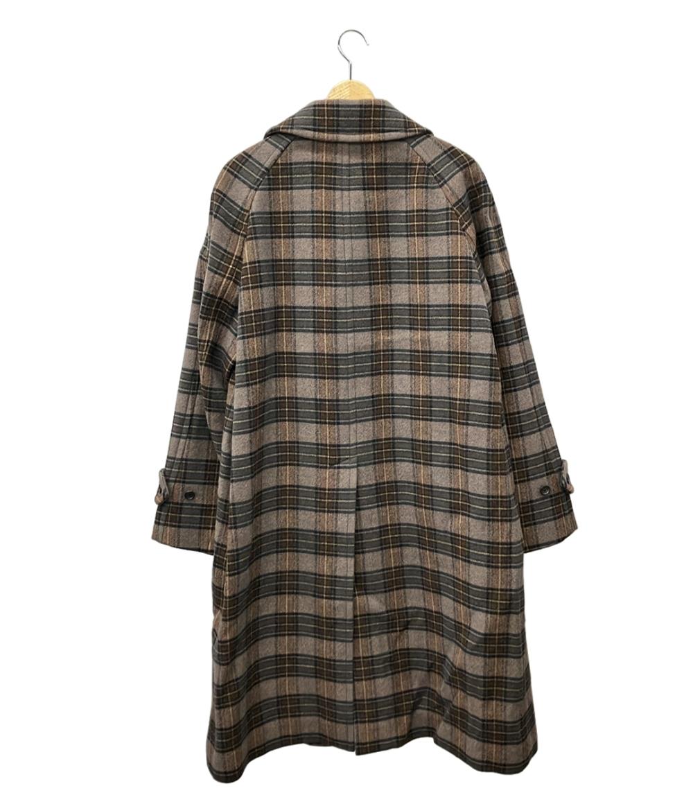 美品 ユナイテッドアローズ オンブレチェックバルカラーコート メンズ