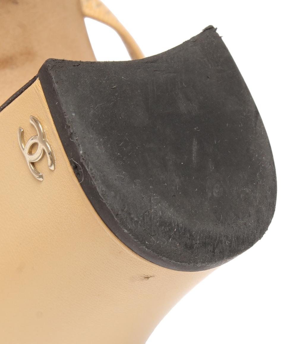 CHANEL スリングバックパンプス バイカラー ココマーク チャンキーヒール G31318 レディース SIZE 38 (25cm) シャネル