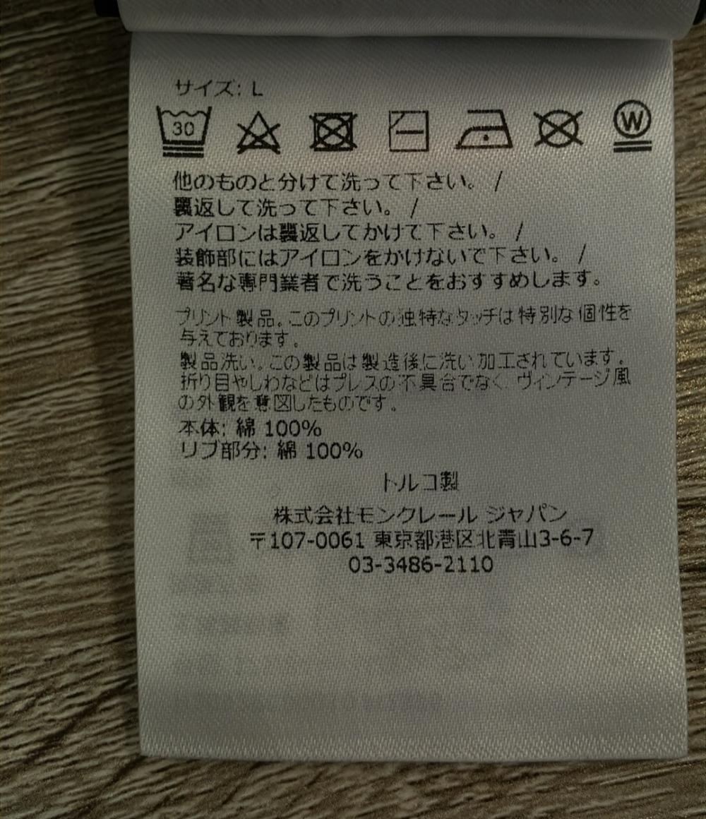 MONCLER 半袖Tシャツ カットソー 胸ロゴ ブラック H20928C00010 レディース SIZE L モンクレール