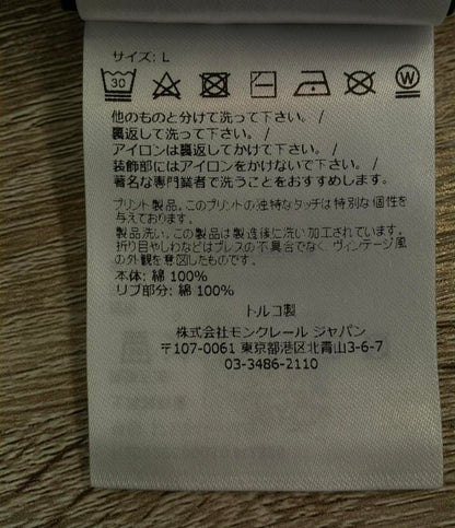 MONCLER 半袖Tシャツ カットソー 胸ロゴ ブラック H20928C00010 レディース SIZE L モンクレール