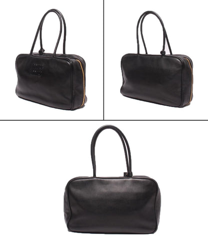 美品 Miu Miu ハンドバッグ ショルダーバッグ ボストンバッグ 肩掛け レザー ボー バッグ 5BB117 レディース ミュウ ミュウ