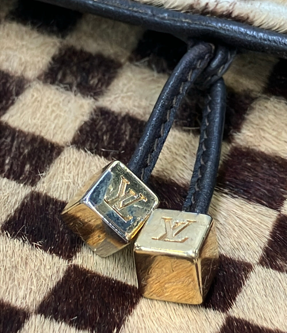 LOUIS VUITTON ショルダーバッグ 斜め掛け ハラコ ガゼル ダミエ ソバージュ M92130 レディース ルイ・ヴィトン