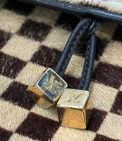LOUIS VUITTON ショルダーバッグ 斜め掛け ハラコ ガゼル ダミエ ソバージュ M92130 レディース ルイ・ヴィトン