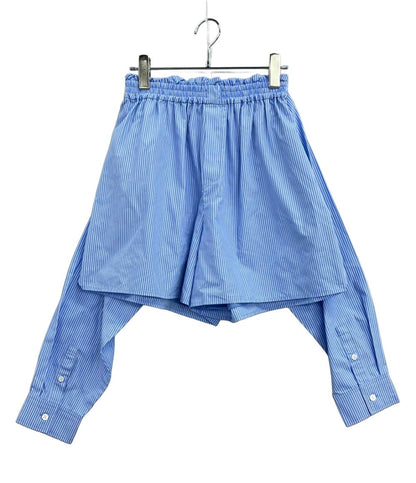 美品 クラネ ストライプショートパンツ ドッキングシャツスリーブ 19110-7102 レディース SIZE 1 (M) CLANE