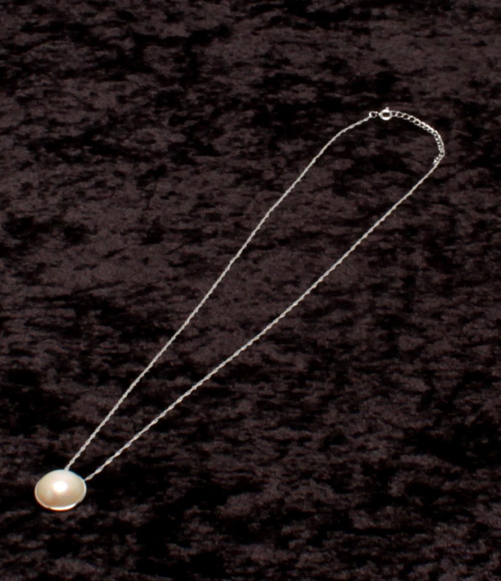 美品 ネックレス SV925 マベパール 15mm レディース
