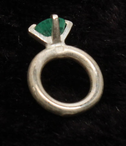 美品 Disney ネックレス SV925 デイジーダックモチーフ エメラルドチャーム レディース ディズニー