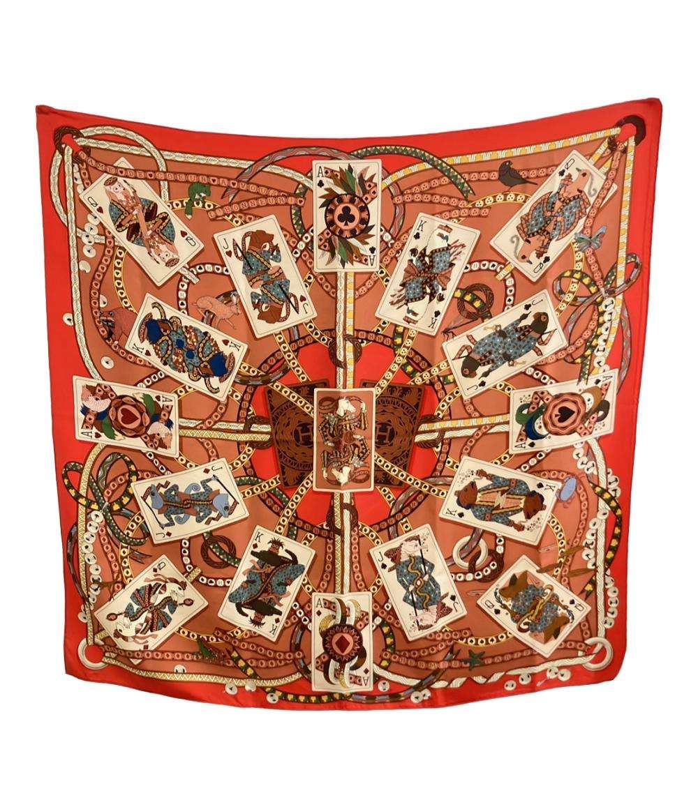 HERMES スカーフ シルク100% カレ90 DAME DE COEUR A VOUS L'HONNEUR レディース エルメス