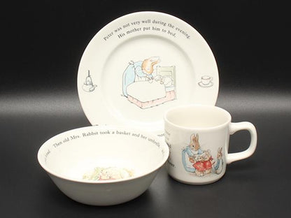 美品 ウエッジウッド プレート 皿 18cm オートミールソーサー マグカップ 3点セット ピーターラビット WEDGWOOD