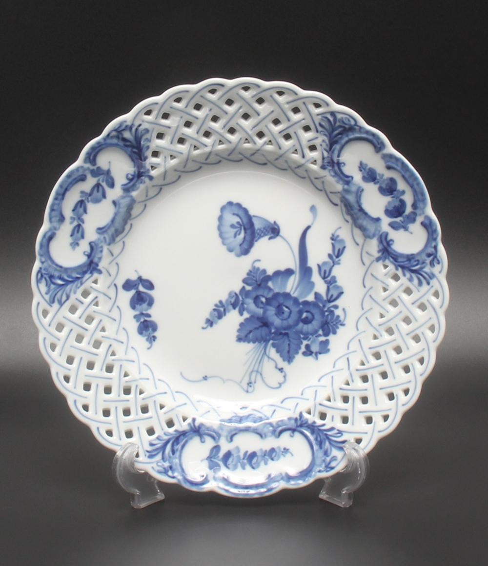 ロイヤルコペンハーゲン レースプレート 皿 オープンワーク 24cm ブルーフラワー Royal Copenhagen