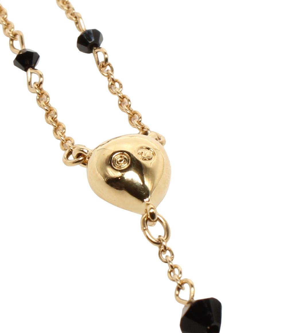 美品 スワロフスキー ロングネックレス 2連 クロスモチーフ ハートモチーフ レディース SWAROVSKI