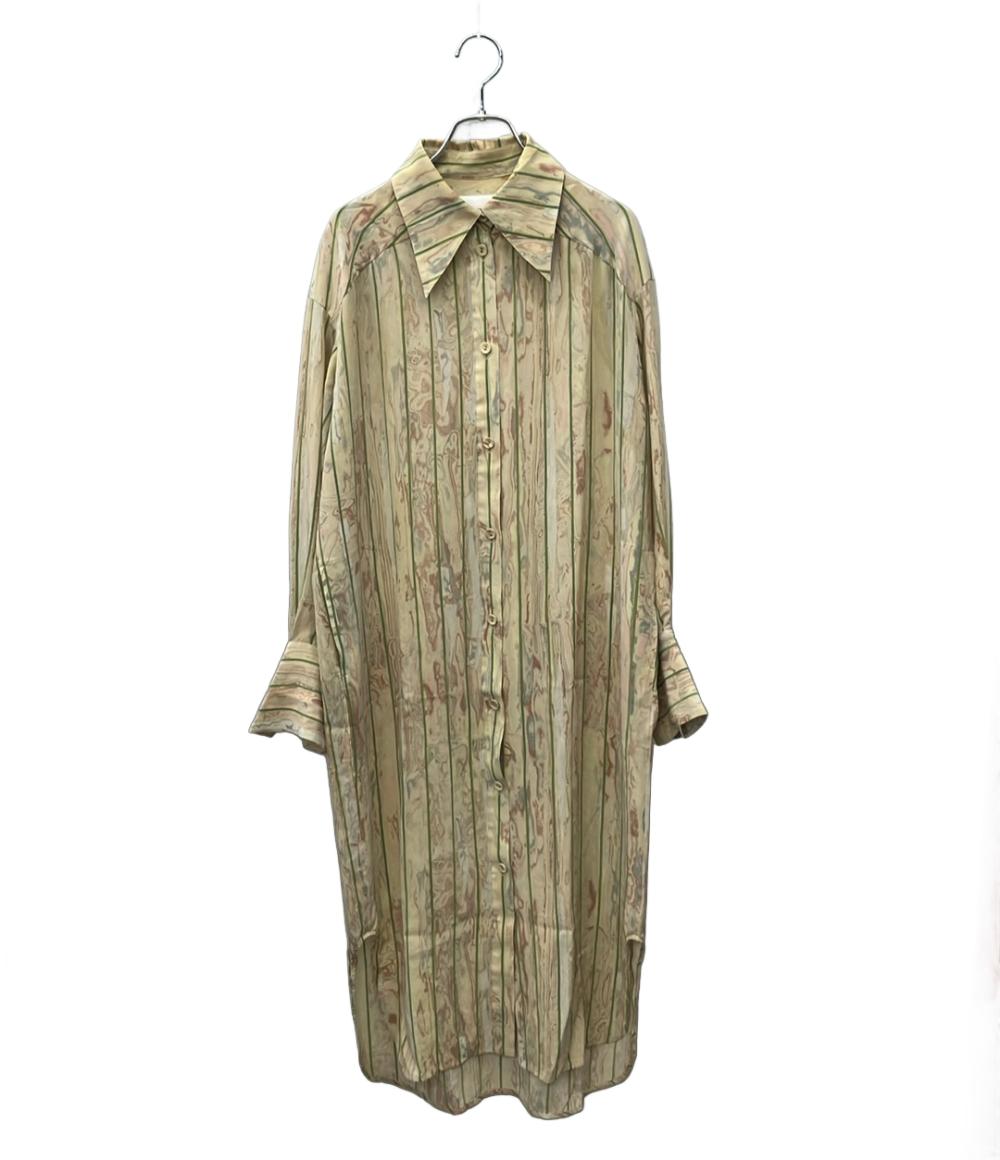 Mame Kurogouchi 長袖ワンピース シルク100% Marble Print Silk Shirt